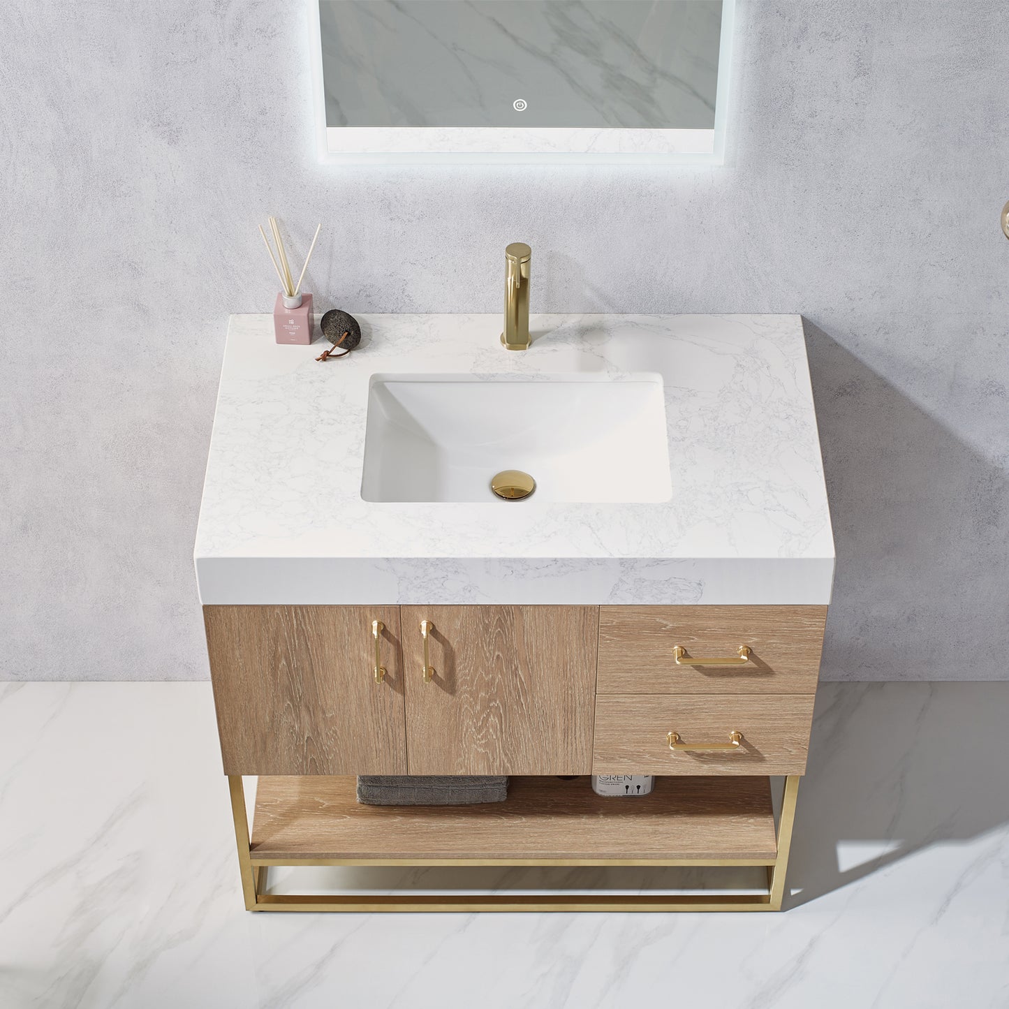 Alistair 36" Single Vanity in North American Oak