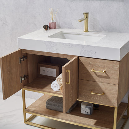 Alistair 36" Single Vanity in North American Oak