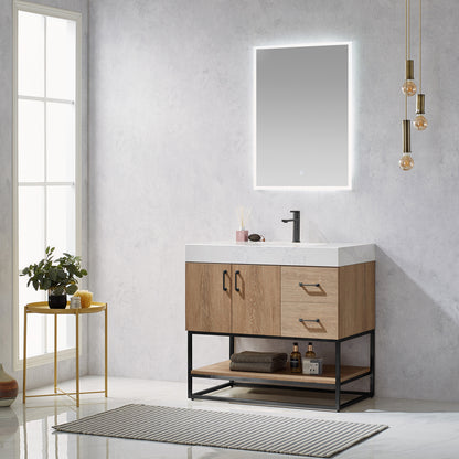 Alistair 36B" Single Vanity in North American Oak