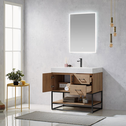 Alistair 36B" Single Vanity in North American Oak