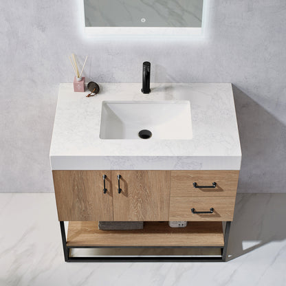 Alistair 36B" Single Vanity in North American Oak