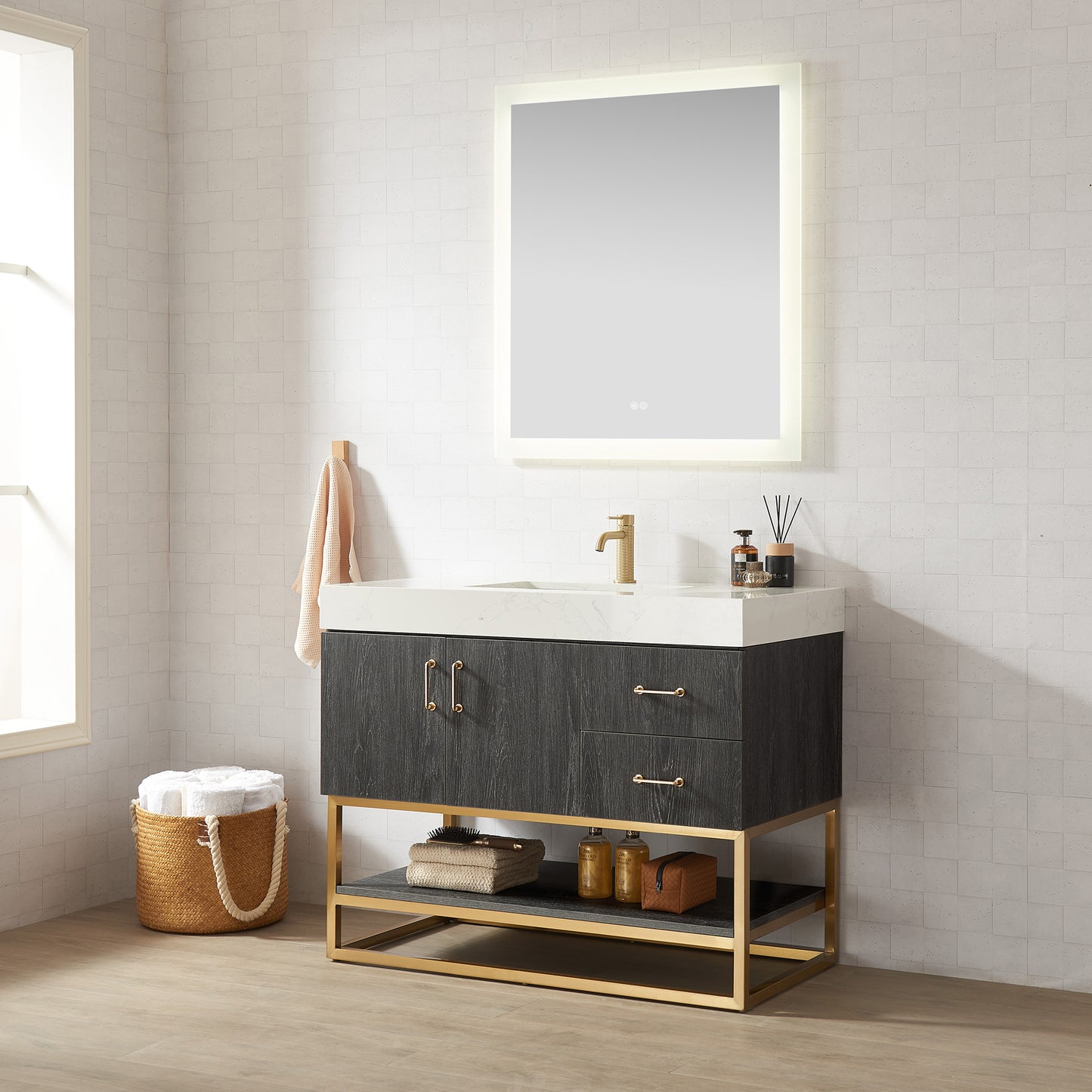 Alistair 42" Single Vanity in North American Black Oak