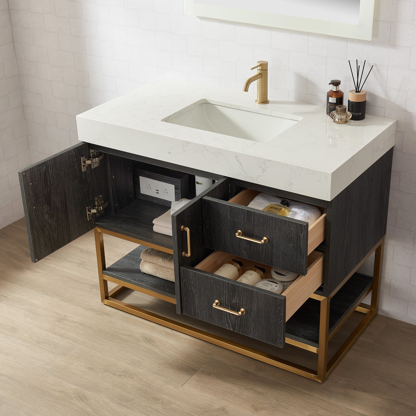 Alistair 42" Single Vanity in North American Black Oak