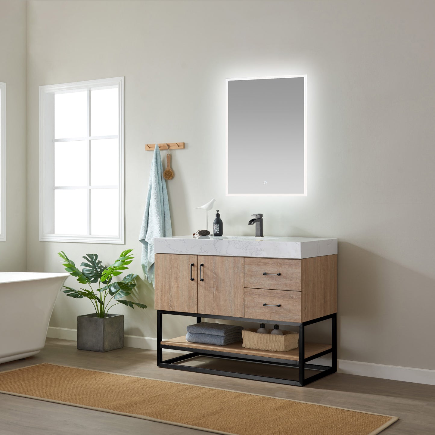 Alistair 42B" Single Vanity in North American Oak