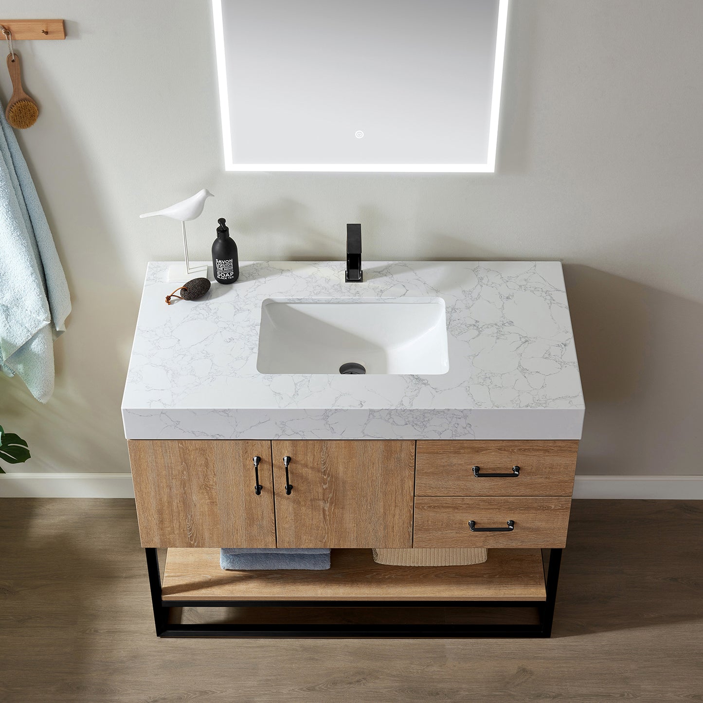 Alistair 42B" Single Vanity in North American Oak