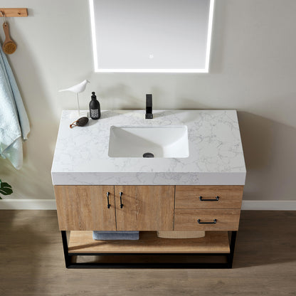 Alistair 42B" Single Vanity in North American Oak