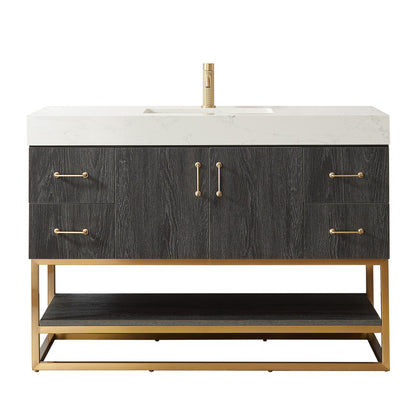 Alistair 48" Single Vanity in North American Black Oak