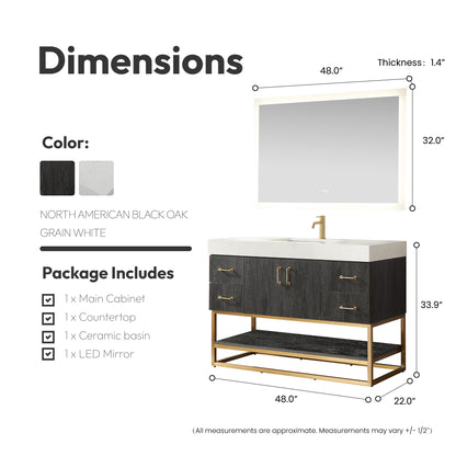 Alistair 48" Single Vanity in North American Black Oak