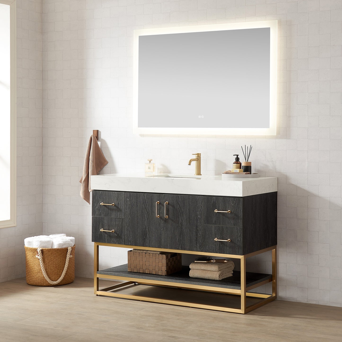 Alistair 48" Single Vanity in North American Black Oak