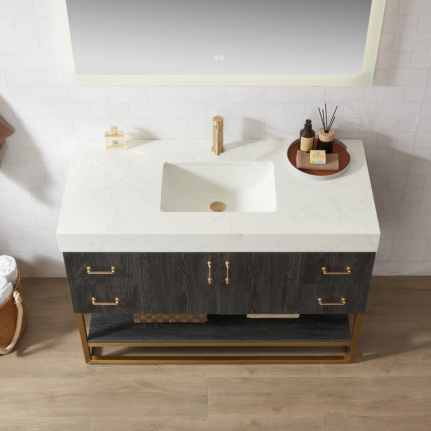 Alistair 48" Single Vanity in North American Black Oak