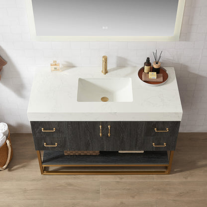 Alistair 48" Single Vanity in North American Black Oak