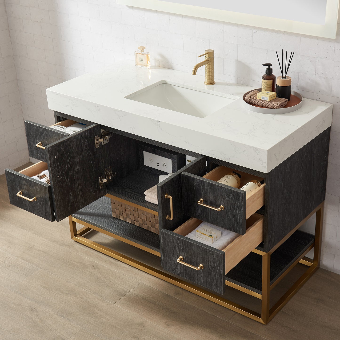Alistair 48" Single Vanity in North American Black Oak