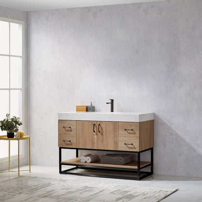 Alistair 48B" Single Vanity in North American Oak