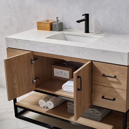 Alistair 42B" Single Vanity in North American Oak
