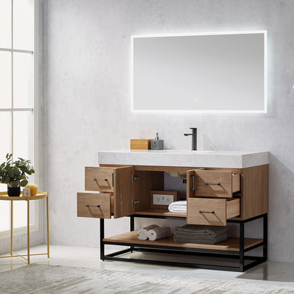 Alistair 48B" Single Vanity in North American Oak