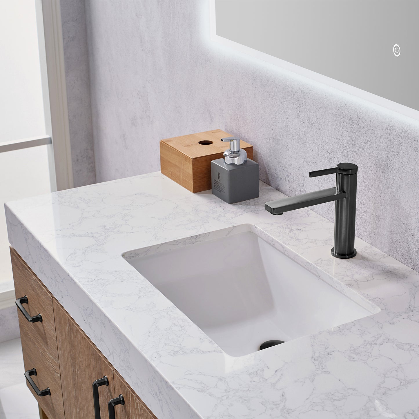 Alistair 48B" Single Vanity in North American Oak