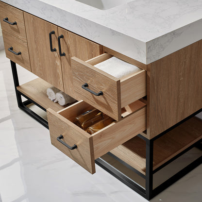 Alistair 48B" Single Vanity in North American Oak