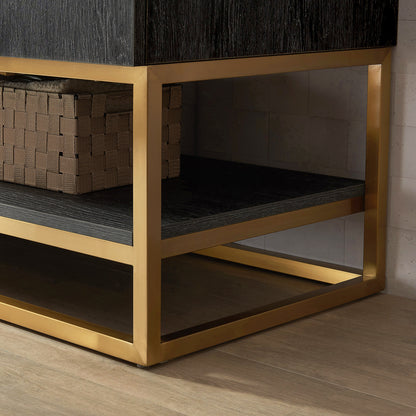 Alistair 60" Double Vanity in North American Black Oak