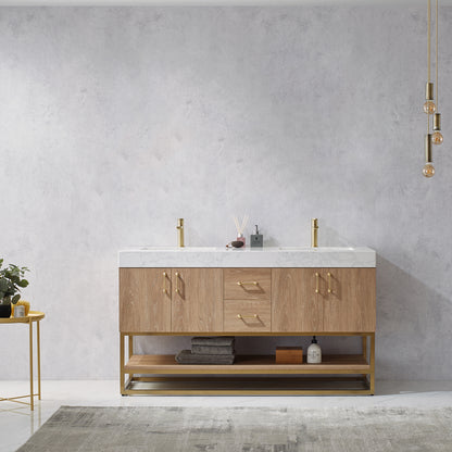 Alistair 60" Double Vanity in North American Oak
