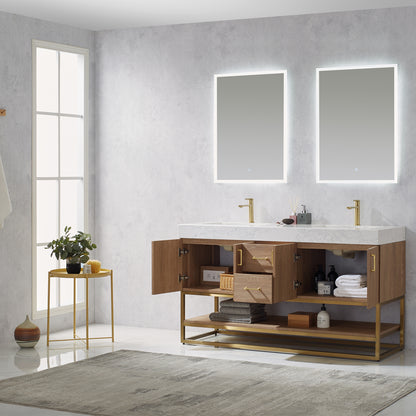 Alistair 60" Double Vanity in North American Oak