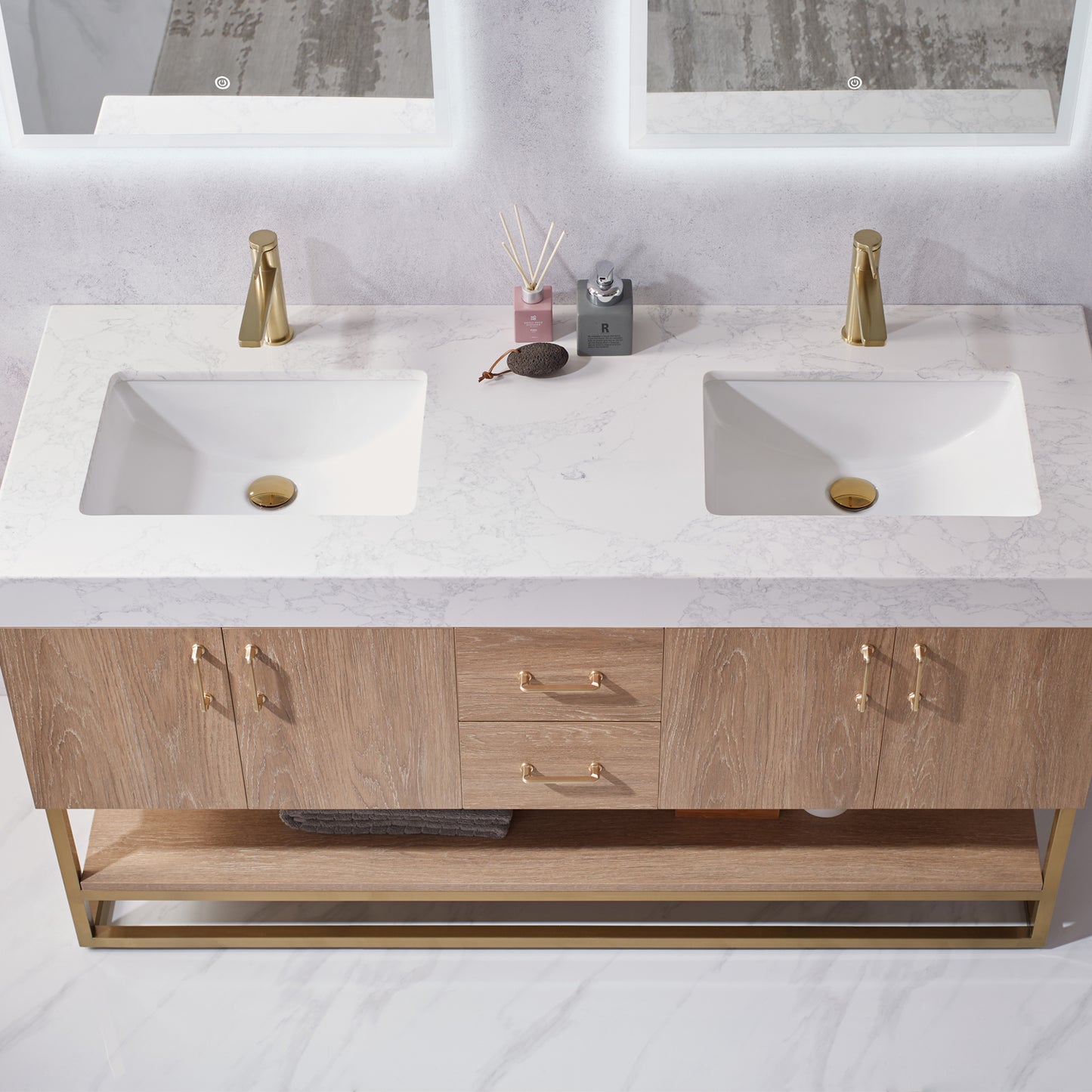 Alistair 60" Double Vanity in North American Oak