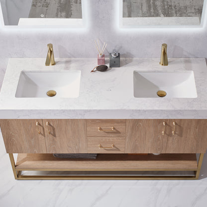 Alistair 60" Double Vanity in North American Oak