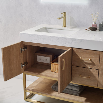 Alistair 60" Double Vanity in North American Oak