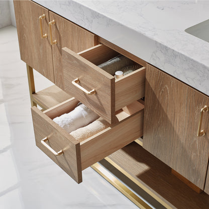 Alistair 60" Double Vanity in North American Oak
