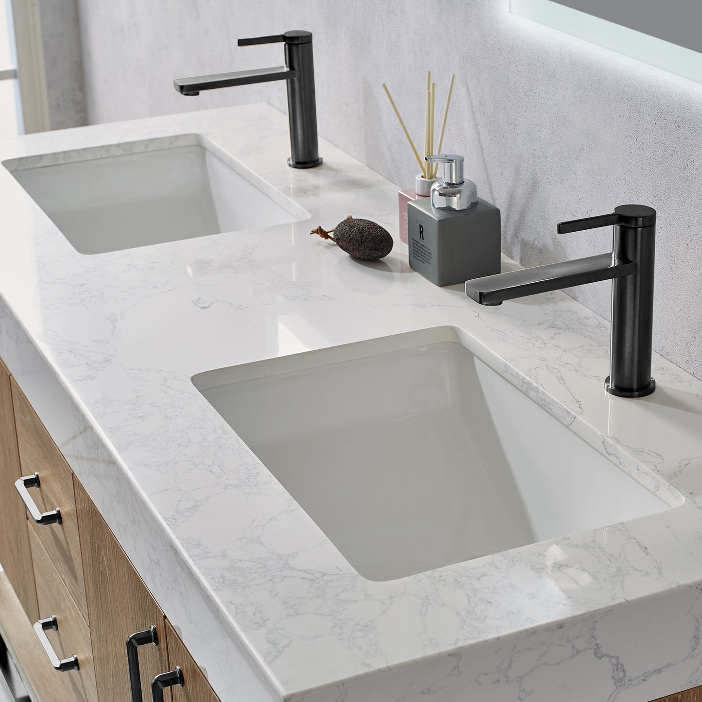 Alistair 60B" Double Vanity in North American Oak