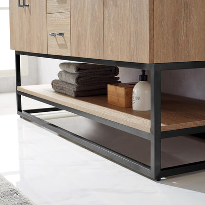 Alistair 60B" Double Vanity in North American Oak