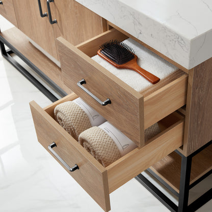 Alistair 60BS" Single Vanity in North American Oak