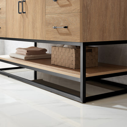 Alistair 60BS" Single Vanity in North American Oak