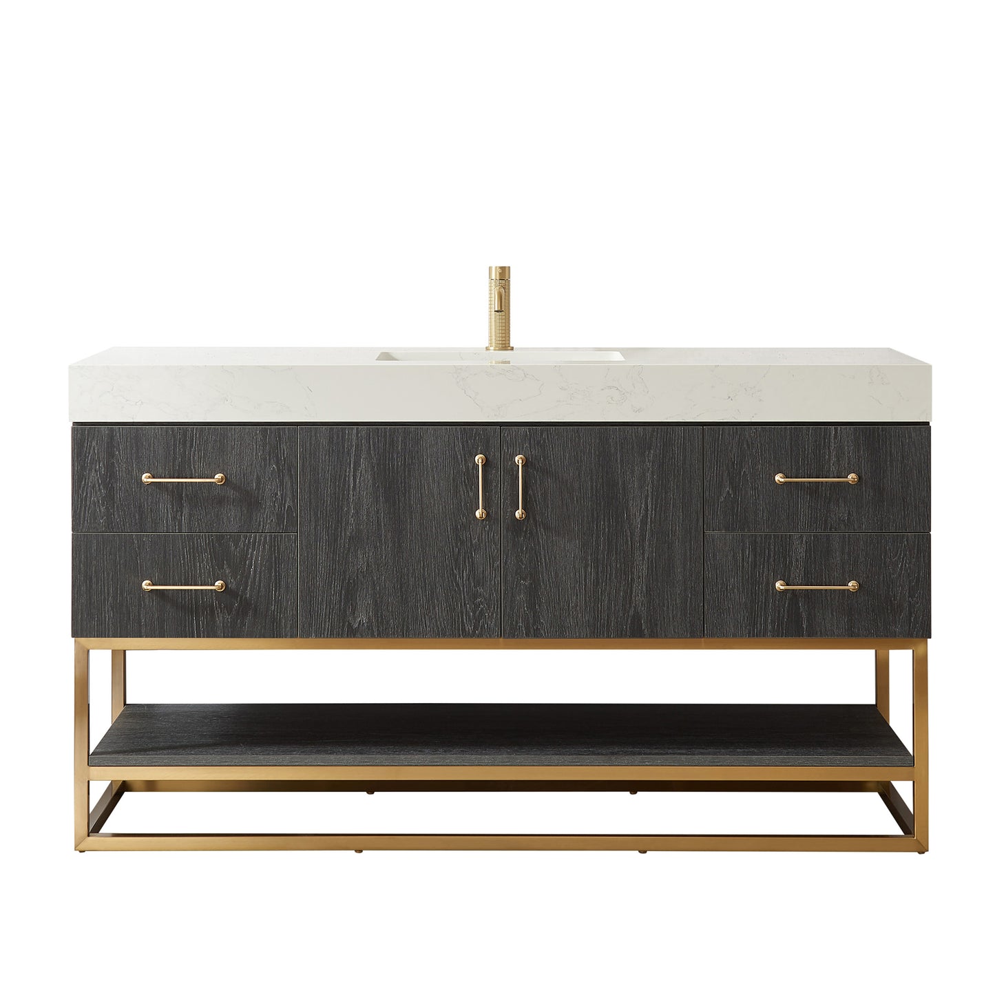 Alistair 60" Single Vanity in North American Black Oak