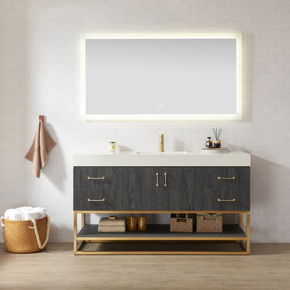 Alistair 60" Single Vanity in North American Black Oak