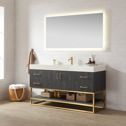 Alistair 60" Single Vanity in North American Black Oak