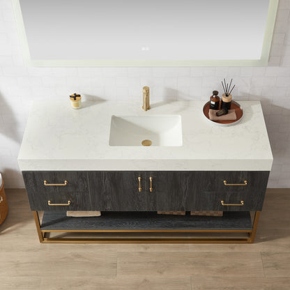 Alistair 60" Single Vanity in North American Black Oak