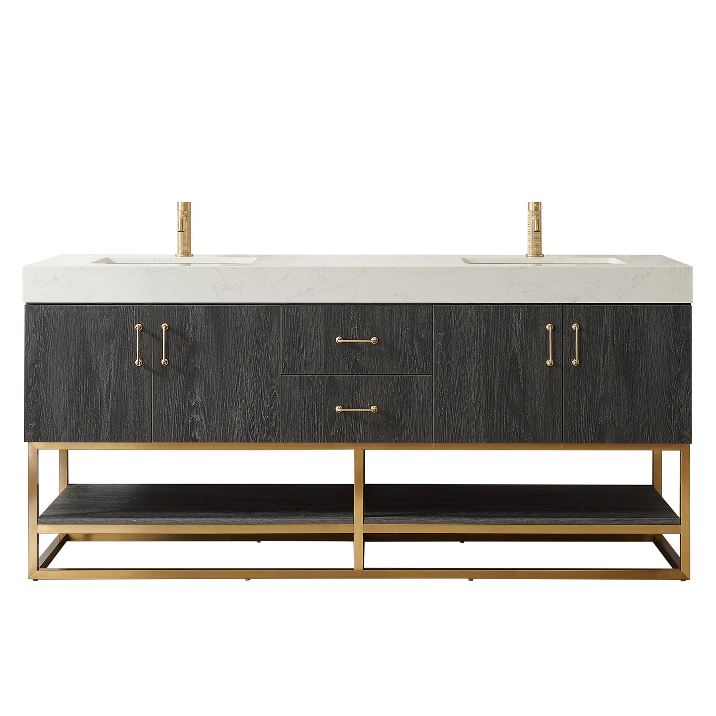 Alistair 72" Double Vanity in North American Black Oak