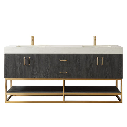 Alistair 72" Double Vanity in North American Black Oak