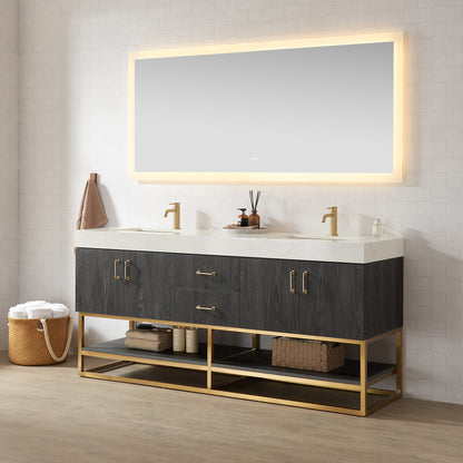 Alistair 72" Double Vanity in North American Black Oak