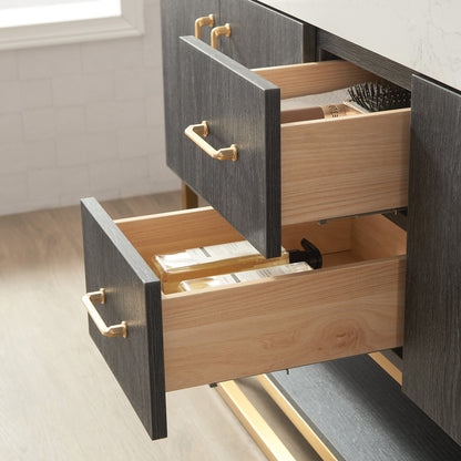 Alistair 72" Double Vanity in North American Black Oak