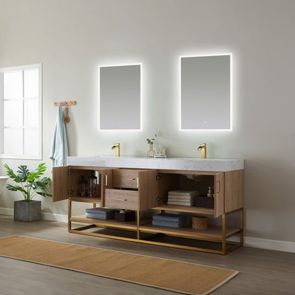 Alistair 72" Double Vanity in North American Oak