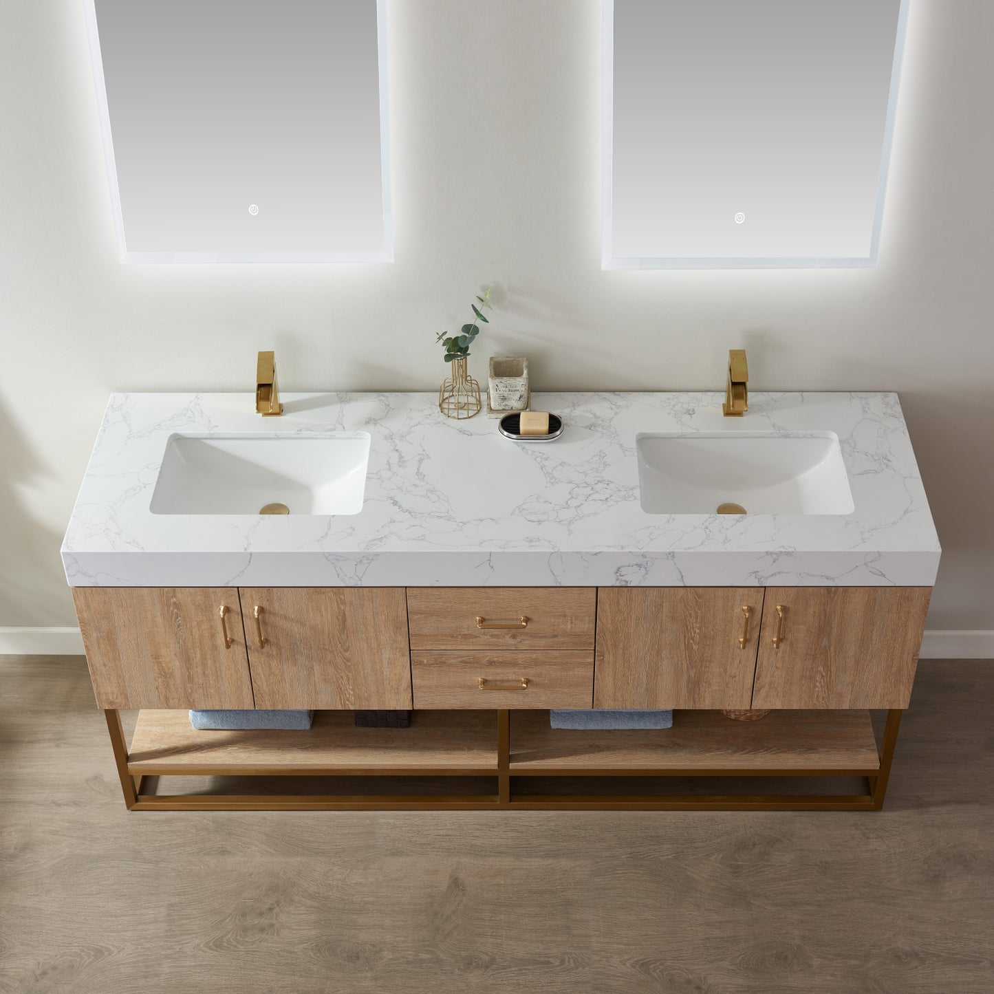 Alistair 72" Double Vanity in North American Oak