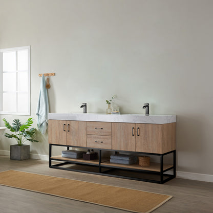 Alistair 72B" Double Vanity in North American Oak