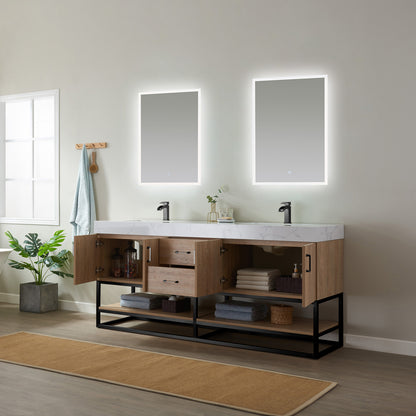 Alistair 72B" Double Vanity in North American Oak
