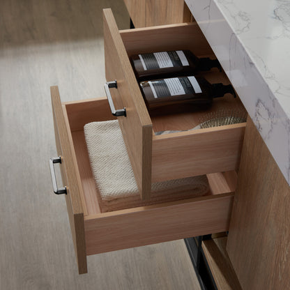 Alistair 72B" Double Vanity in North American Oak