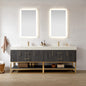 Alistair 84" Double Vanity in North American Black Oak