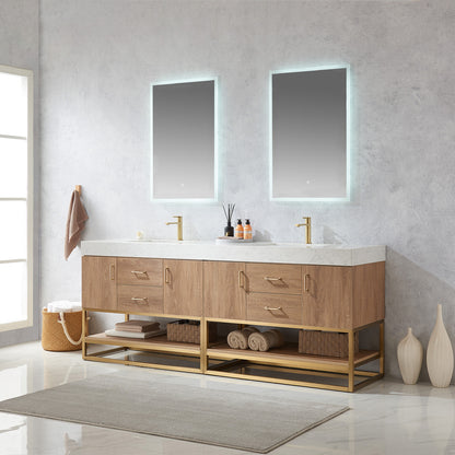 Alistair 84" Double Vanity in North American Oak