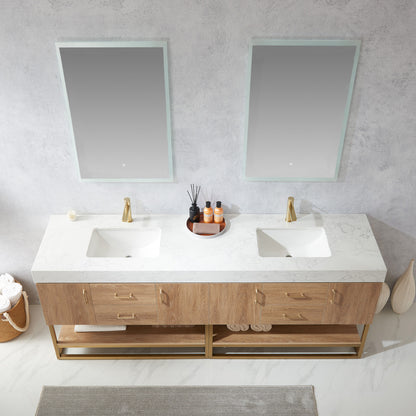 Alistair 84" Double Vanity in North American Oak