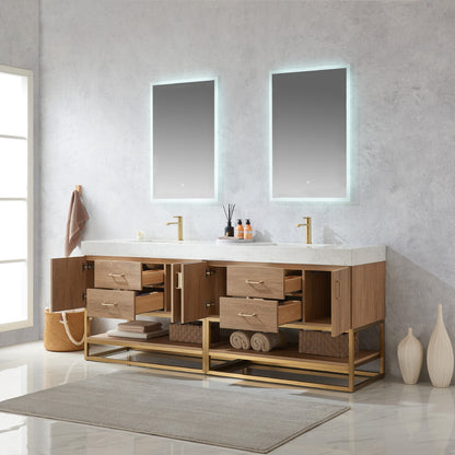 Alistair 84" Double Vanity in North American Oak