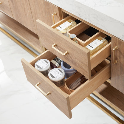 Alistair 84" Double Vanity in North American Oak